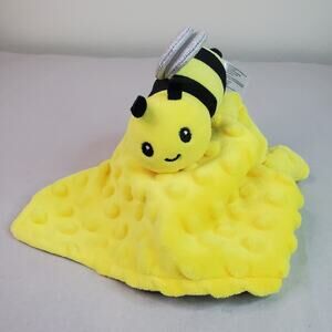 Parents Choice Yellow Blue Minky Bee Lovey Checkered Security Blanket Walmart